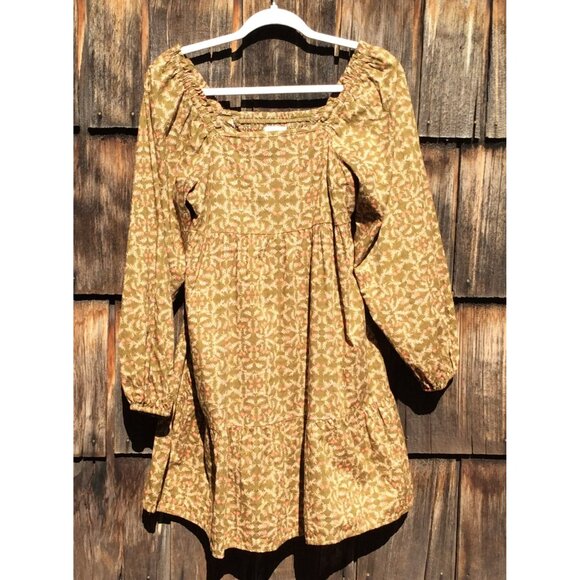 Universal Threads Women XS Mini Dress Floral Long Sleeve Green Pink Boho Prairie - Picture 3 of 12